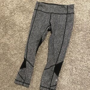 Lululemon size 6 cropped leggings with pocket in back! Like new!